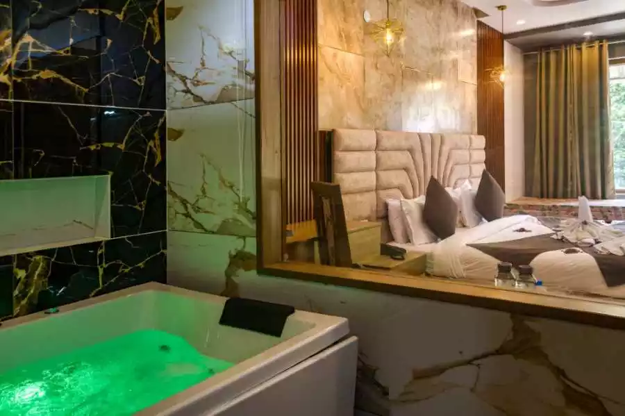 Corbett tiger n trees 3 Luxury room with jacuzzi 7